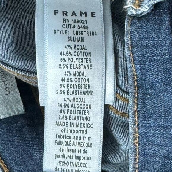 Frame Denim Le High Skinny Sulham Wash Triangle Raw Hem Jeans Sz 23 - Picture 4 of 12
